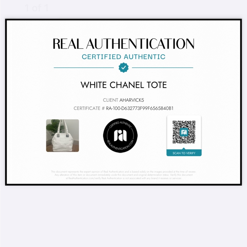 Chanel White Small Tote with COA - Picture 2 of 16